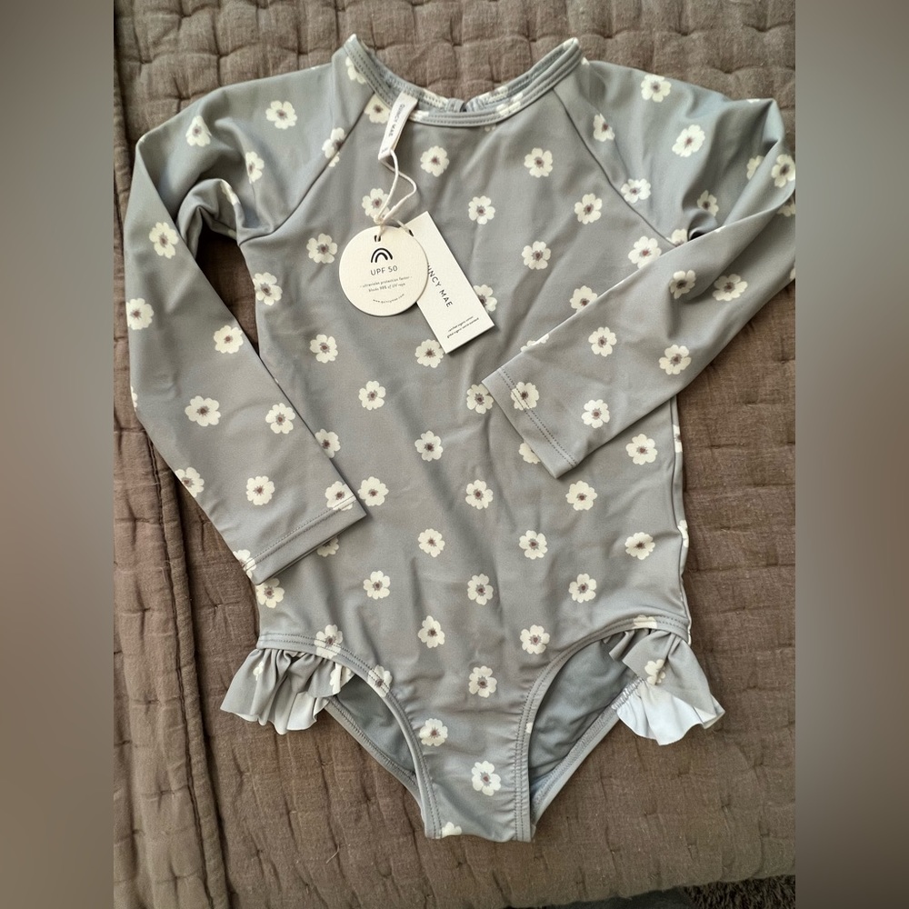 Quincey Mae petunia rashguard toddler swimsuit